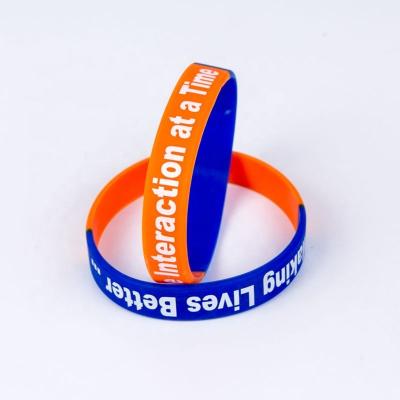 China Elastic casual/sporty 0.5 inch segment printed silicone wristband for sale