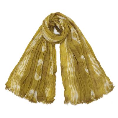 China Two Color Style Tie Dyed Scarf New Women's Scarf 2021 New Soft Rayon Long Retro Dyed Scarf Elegant National for sale