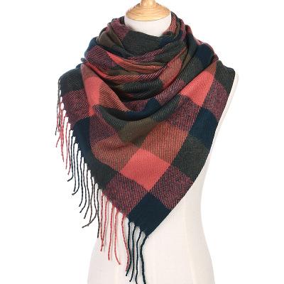 China Keep Warm High Quality Cashmere Scarves Tartan Women Winter Tassel Scarf for sale