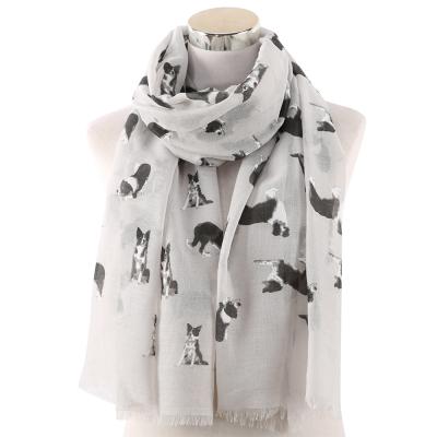 China Decorate Print Scarves For Women Female Spring Poliester Cotton Shawl Animal Printing Canvas Scarves for sale