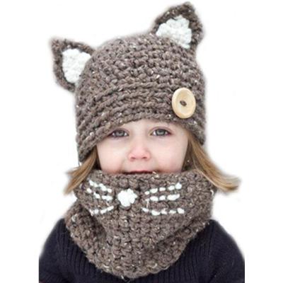 China 2021 JOINT Knitted Hat Children's Animal Handwoven Boy Hat Neck Guard Set Hat JOINT Knitted Hat New Style for sale