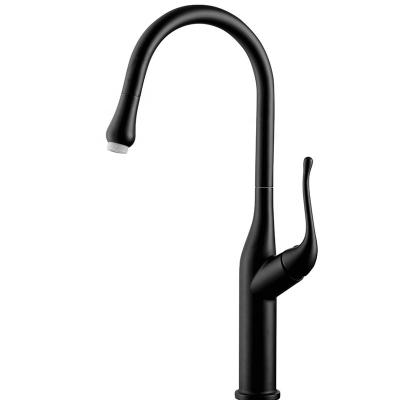 China Sense Faucets Black Multifunctional Brass Double Head Pull Out Kitchen Faucet for sale