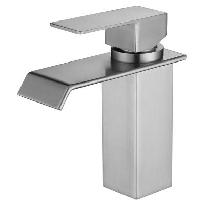 China Sense Faucets Waterfall Design Bathroom Sink Deck Mounted Single Hole Wash Hand Basin Mixers And Faucets Faucet for sale