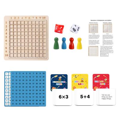 China Multifunctional Wooden Wooden Montessori Math Multiplication Table Board Game Kids Learning Education Toys For Children Teaching Aids for sale