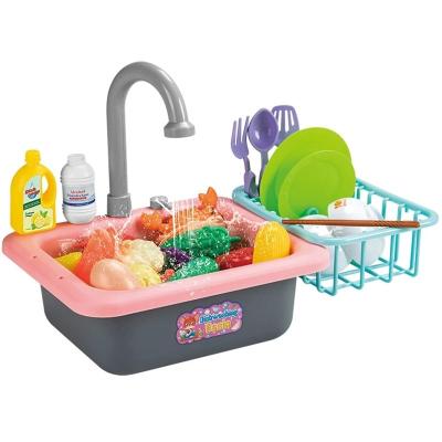 China Plastic Kids Sink Dish Toy Kid Simulated Kitchen Toy Set Play Room Games Prop Sink Wash Educational Costume Montessori Toy Gift for sale