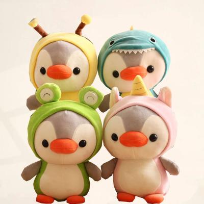 China Unicorn Bee Stuffed Doll Cartoon Frog Toy Penguin Turn To Dinosaur Plush Kawaii Stuffed Animal Birthday Christmas Gift For Kids Children for sale