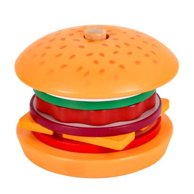 China Preschool Education Fine Wooden Toy Burger Sandwich Montessori Toy Wooden Stacking Motor Skills Toys for sale