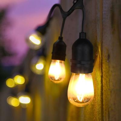 China Sting Lights Outdoor Light String E26 E27 S14 Edison Bulb Included Waterproof Connectable Christmas LED String Light for sale