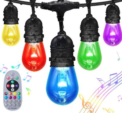 China PVC+Copper Wire+LED 48FT RGB Color Changing Automobile Waterproof Unbreakable Instant Color Changing Connectable Remote Control Hanging Light for Patio for sale