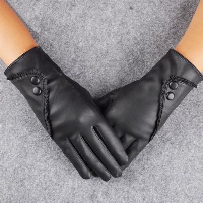 China Comfortable Gloves Fashion Pure Color Ladies Premier Quality 100% Genuine Sheepskin Leather Gloves Super Fine Quality for sale