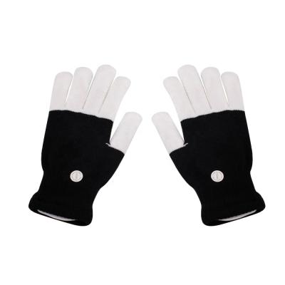 China Black And White Fingertip Party Gloves LED Bar Party Acrylic Glowing Flashing Lights for sale