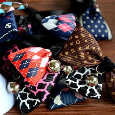 China Viable Hot Multicolor Cute Cat Dog Collar Pet Supplies Bow Bell Link Collar for sale