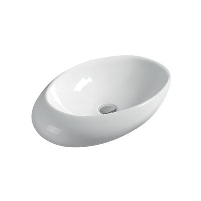 China Modern Luxury Oval White Ceramic Countertops Go Down Solid for sale