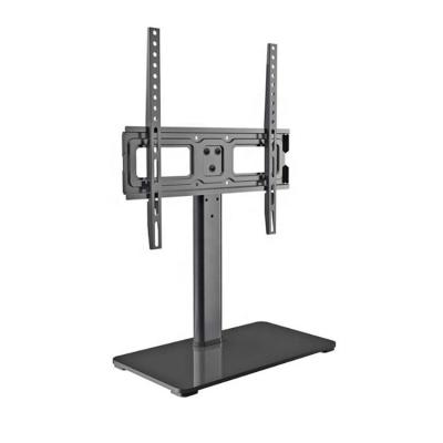 China / Hotel Room Glass Table Home Office Bracket Metal Base Design Metal LCD TV Stand Desk Rack for sale