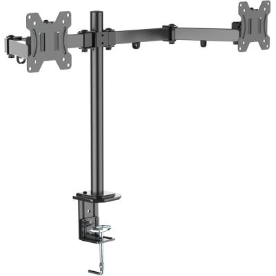 China Hot Selling Economical SPCC Computer Monitor Mount Dual 13-27 Inch LCD Monitor Desktop Monitor Mounts for sale