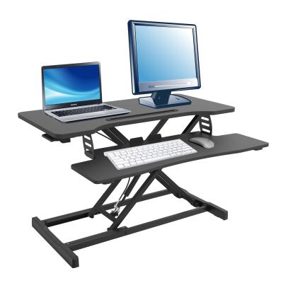 China / Modern Office Premium Sit To Desk Standing Converter Up Riser Adjustable Computer Monitor Stand Riser Office Workstation for sale