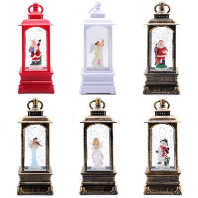 China New Christmas Day Christmas Day Water Wind Lantern Indoor Injection LED Light Light Ornament With Music Wind Lamp Small Kerosene Lamp Ornament for sale