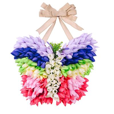 China Spring Tulip Butterfly Wreath Mother's Day Decoration for sale