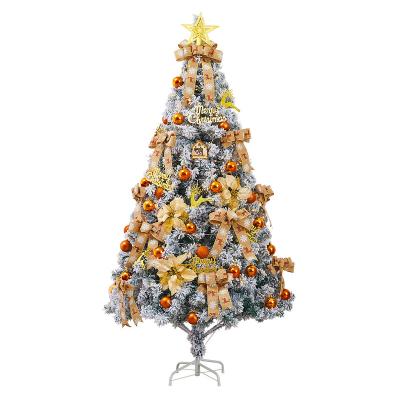 China Christmas Decor New Product Flocking Christmas Tree Set 1.8m Home Encrypted Large Illuminated Bronze Christmas Tree for sale