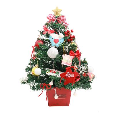 China Christmas Decor Manufacturer Supply Table Principal Mini 60cm Christmas Tree With Lights Christmas Tree Ornament Pendant Set for sale