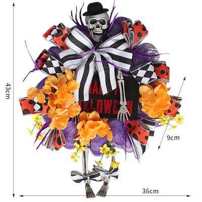 China Halloween Day Halloween Skull Door Flower Link Hanging Decoration Supplies Outdoor Horror Party Decoration Ornament for sale