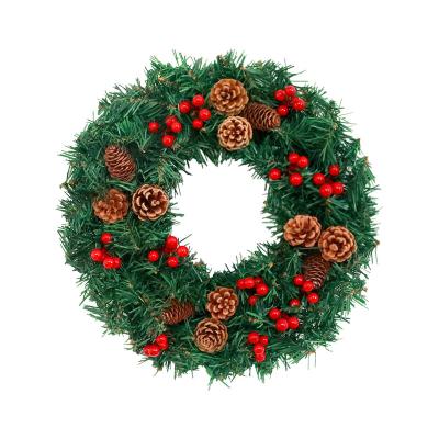 China Bright Colorful Window Door Wreath Arrangement Rattan Wreath Venue Christmas Decor Pine Cone Christmas Decor Hanging Decorations for sale