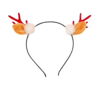 China Red Adult Christmas Decor Simulation Christmas Decor Antler Headpiece Christmas Elk Hair Net Christmas Elk Hair Circle Children Hair Circle Hair Ball Hair Accessories for sale