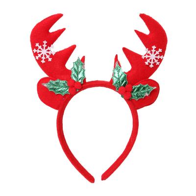 China Santa Snowman Cartoon Antlers Glow Christmas Decor Red Flash Headband Kids Adult Hair Accessories for sale