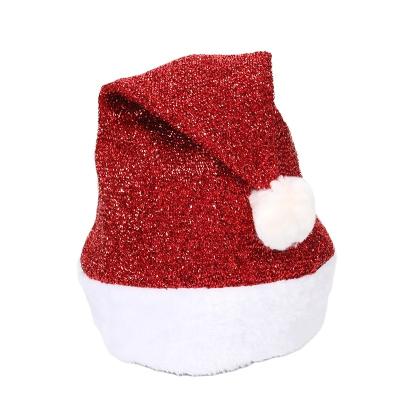 China Christmas Decor Christmas Hat Velvet Hat Dress Red Gold High Grade Kids Older Adult Christmas Decor OEM Welcomed As Pictures 3pcs for sale