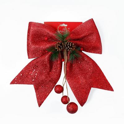 China 2022 New Price Floral Cheap Wholesale Christmas Tree Decoration Colorful PVC Bowknot for sale