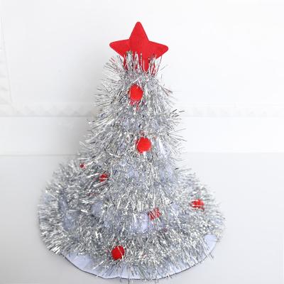 China Christmas Decor Professional Made Nonwoven Christmas Tree Rain Yarn Venue Decoration Costume Props Party Hat PVC MS Christmas Decor 3pcs for sale