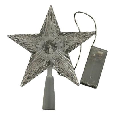 China Instant Christmas Tree Accessories Decorations Clear Plastic Star Battery Star Treetop Christmas Light Christmas Decor for sale