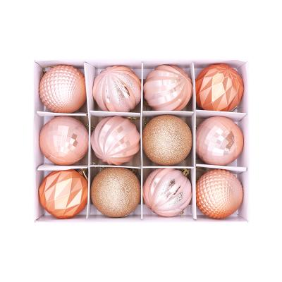 China Colorful Painted Plated Plated Decorative Ball Set Christmas Tree Ceiling Christmas Decor 6cm Box for sale