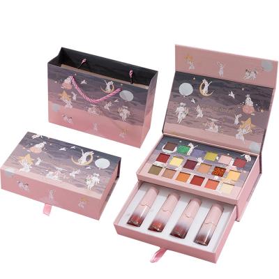 China Private Label Halloween Lip Gloss Multi Kit Makeup Eyeshadow Palette Waterproof Christmas Lipstick Palette Waterproof for sale