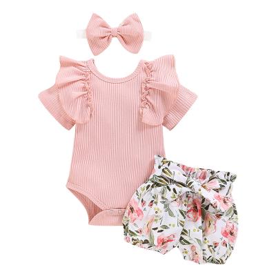 China Best Selling Single Baby Onesie Gots 5%Spandex /95% Organic Cotton Certified 100% Cotton Ruched Rib Baby Jumpsuit for sale