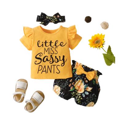 China Breathable Baby Clothes Sets Summer Kids Clothing Shorts Polyester T-shirt And Short Set for sale