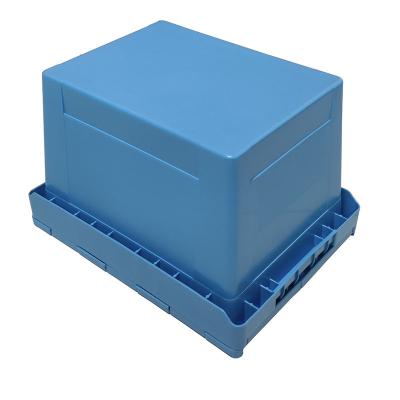 China 400x300x260 Mm Stackable Solid Box Stackable And Stacking Hard Plastic Storage Moving Crate for sale