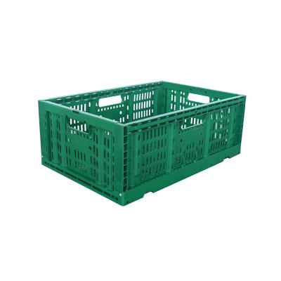 China Foldabe 40 L lightweight durable feature folding plastic fruit vegetable storage crate for sale