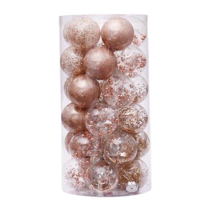 China High Quality Luxury Environmental Friendly Christmas Decoration Supplies Color Glitter Christmas Plastic Balls for sale