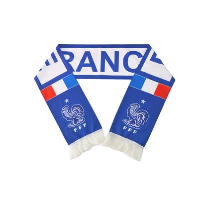 China Soft Touch Feeling Custom Logo 2022 European World Cup Soccer Scarf, National Team Football Fans Scarf for sale