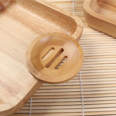 China Wholesale Modern Round Tray Holder Natural Wooden Soap Dish Bamboo Soap Dish Soap Dish for sale