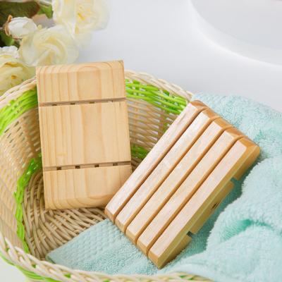 China Bamboo Bathroom Soap Dish Soap Holder Eco-friendly Natural Wood Storage Holder Modern for sale