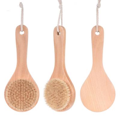 China All Natural Natural Bristle Bath Brush Exfoliate Man Bamboo Skin Care Woman Spa Brush Shower Massage Body Dry Brush for sale