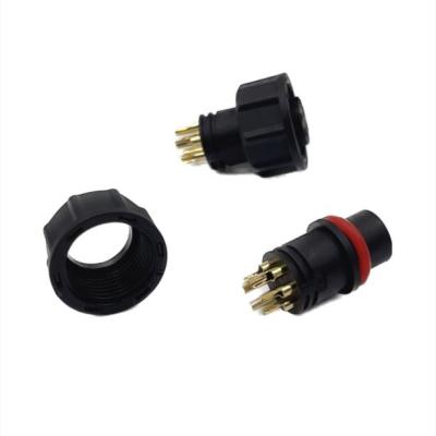 China PA66 Gold Plated 6Pin Circular IP67 Waterproof Connectors Female Cable M13 for sale