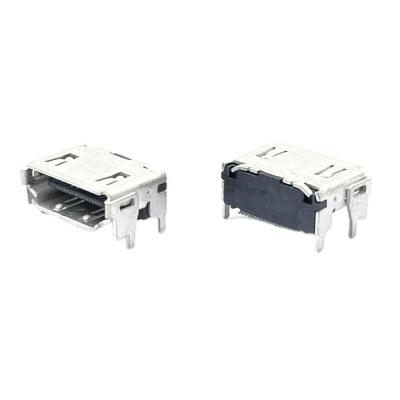 China OEM LCP Micro HDMI Connector Stekker SMT RA 19Pin Aansluitpaneel Grd Flens Te koop