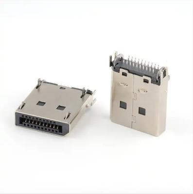 China Goud geplatte Displayport DP Mannelijke connector voor 1,6 mm PCB DP 20Pin Mannelijke connector Te koop