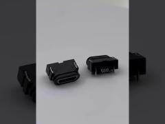 Waterproof Micro USB Type B Female Horizontal SMT Type With Shell Foot & Post