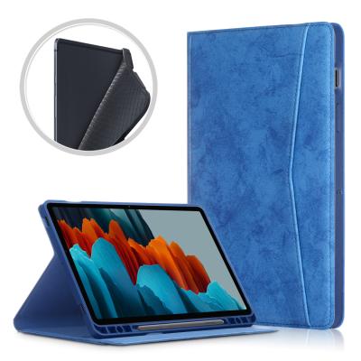 China Two Ways Backing Soft TPU Shell Leather Case For Samsung Galaxy Tab S7 Plus 12.4 Inch SM-T970 SM-T975 Business Style Tablet Case for sale