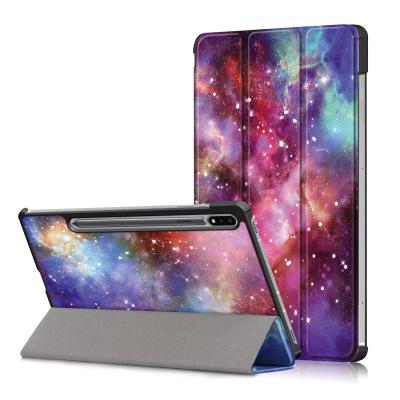 China Lightweight PU Leather Trifold Painted Case For Samsung Galaxy Tab S7 11 inch SM-T870 SM-T875 Tablet Case for sale