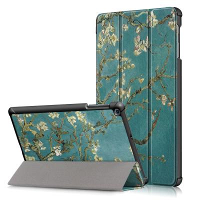 China Lightweight Tablet Case Cover For Samsung Galaxy Tab A Triple Bracket 10.1 Flip PU Pattern Case 2019 SM-T510/T515 for sale